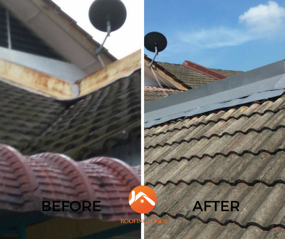 Perling Johor roofing services Before after